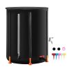 Collapsible Rain Barrel, 100 Gallon/380 L Portable Water Tank, PVC Rainwater Collection Barrel with Spigots and Overflow Kit