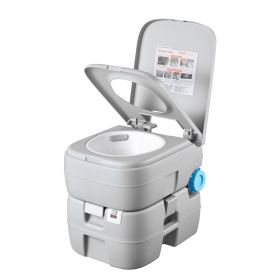 Portable Toilet, 7.9 Gallon Detachable Waste Tank, 200 Flushes, Camping Toilet for Adults, Outdoor Travel Potty with Level Indicator