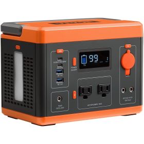 Portable Power Station, 296Wh, Backup Lithium-ion Battery Solar Powered Generator, 300W(Peak Power 600W) Pure Sine Wave AC Outlet, USB QC3.0 LED Light