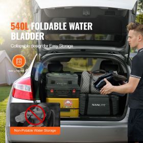 540L/142.7 Gallon Water Storage Bladder, RV Water Tank, 1000D PVC Collapsible Water Storage Containers, Large Capacity Soft Water Bag