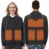 Heated Hoodie, Unisex Heated Sweatshirt with Battery Pack 7.4V, Electric Jacket with 5 Heating Zones for Men & Women