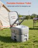 Portable Toilet, 7.9 Gallon Detachable Waste Tank, 200 Flushes, Camping Toilet for Adults, Outdoor Travel Potty with Level Indicator
