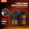 Heated Hoodie, Unisex Heated Sweatshirt with Battery Pack 7.4V, Zip Up Electric Jacket with 5 Heating Zones for Men & Women