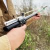 High-Power Metal Slingshot – Black Ergonomic Handle, Precision Trigger for Hunting, Jungle Expeditions & Outdoor Survival Gear