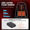 Heated Hoodie, Unisex Heated Sweatshirt with Battery Pack 7.4V, Zip Up Electric Jacket with 5 Heating Zones for Men & Women