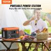 Portable Power Station, 296Wh, Backup Lithium-ion Battery Solar Powered Generator, 300W(Peak Power 600W) Pure Sine Wave AC Outlet, USB QC3.0 LED Light