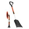 Snow Shovel and Snow Brush, 42 in Extendable Snows Broom & Ice Scraper with 180° Pivoting Brush Head, Non-Slip Grip