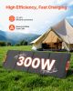 300W Foldable Monocrystalline Solar Panel, 23% High-Efficiency Portable Mono Solar Panel Charger with MC4 Output & 10-in-1 DC Adapters