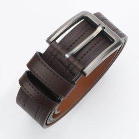 Men Belt Leather Belt For Men, Design For Formal Work Or Casual (Option: Coffee-105cm)