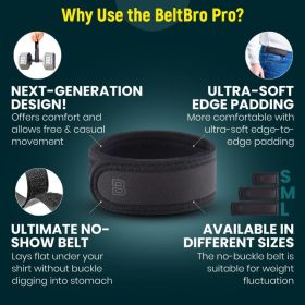 Non-buckle Elastic Waist Belt Portable Nylon (Option: Black-S)