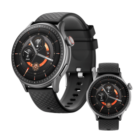 2025 Premium Smart Watch 1.43 Inch HD Round Fitness Tracker Bluetooth Calling Heart Rate Monitor Waterproof 3ATM For Running Gym Hiking Outdoor Advent (Color: Black)