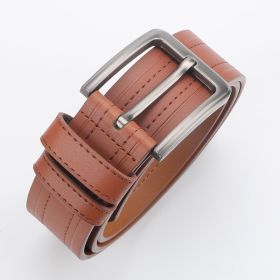 Men Belt Leather Belt For Men, Design For Formal Work Or Casual (Option: Brown-105cm)