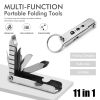 Compact Outdoor Multi-Tool – 11 Functions + Phone Holder – for Camping/Hiking/Travel